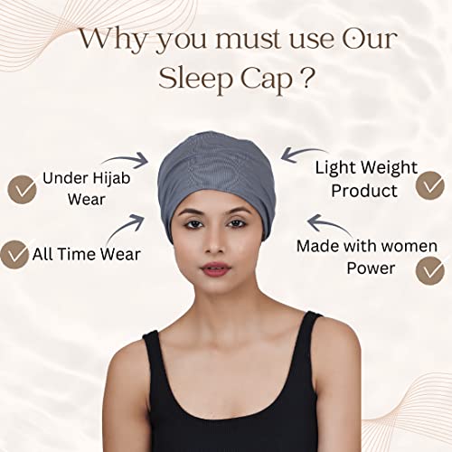 Chemo Hats Solid Sleep Cap Women's Bamboo Soft Headwear Cancer Cap Chemo Headwear Women - color: Grey