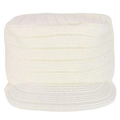 Armycrew Flat Top Army Style Knitted Visored Beanie Cap - color: White