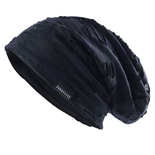Ruphedy Men Slouchy Beanie Summer Long Oversize Thin Lightweight Skull Cap B011h - color: B401-black, size: One Size