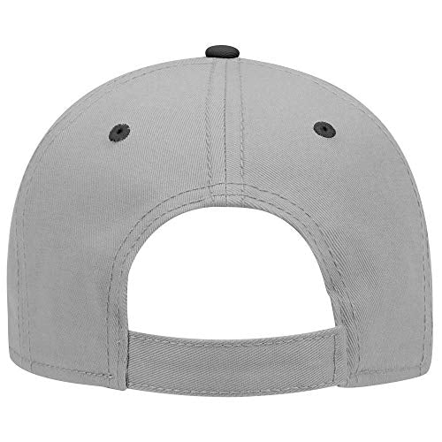 OTTO 6 Panel Low Profile Superior Cotton Twill Cap - color: Blk/Gry/Gry