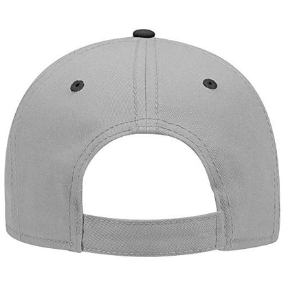 OTTO 6 Panel Low Profile Superior Cotton Twill Cap - color: Blk/Gry/Gry
