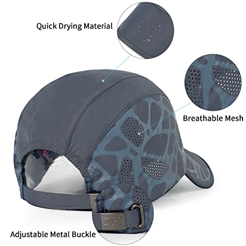 Running Hat Mesh Quick Dry Hat Baseball Cap for Women Men - color: Darkgrey+black