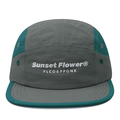 Croogo Quick Drying 5 Panel Baseball Cap Colorful Lightweight Flat Bill Hat - color: M-dfb1-gray