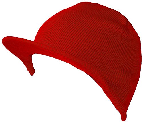 TOP HEADWEAR Winter Cuffless Beanie Visor - color: Red