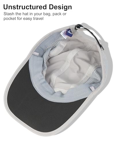GADIEMKENSD Mens Folding Outdoor Hat Long Brim UPF 50+ Sun Protection - color: Folding Light Gray