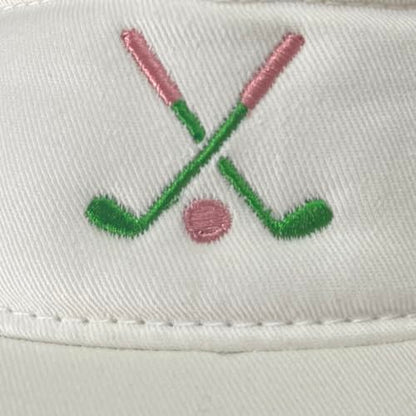 Embroidered Adjustable Sun Visor for Women Men Outdoor Golf Tennis - color: Golf/White