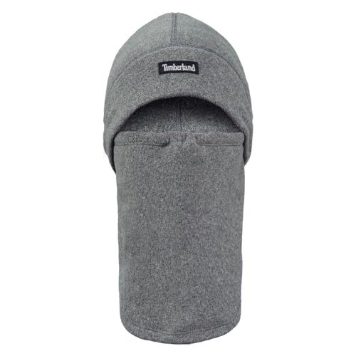 Timberland Men’s 2-in-1 Fleece Balaclava - Water Resistant, Convertible Hood with Face Cover, Soft Fleece for Cold Weather - color: Dark Grey Heather