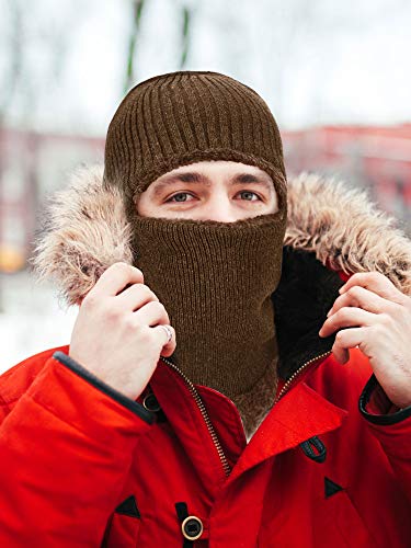 SATINIOR 2 Pcs Ski Masks Winter Balaclava Fleece - color: Dark Grey, Khaki, size: One Size