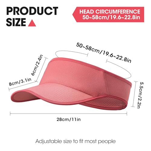 Sweat-Wicking Sports Sun Visor Women Men Adjustable for Tennis Golf Running - color: Red