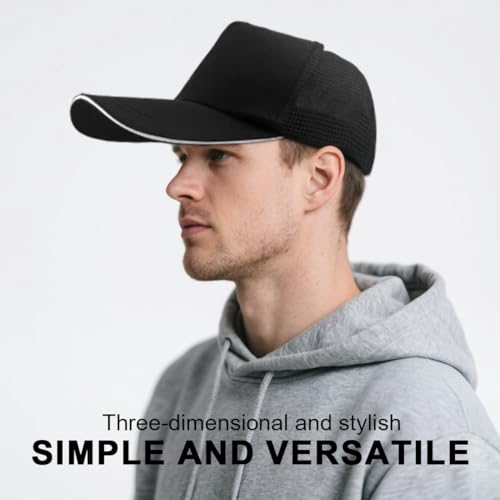 24Pack Baseball Cap Blank Trucker Hats Bulk Wholesale Hats Adjustable Plain for Men Women - color: Black-mesh