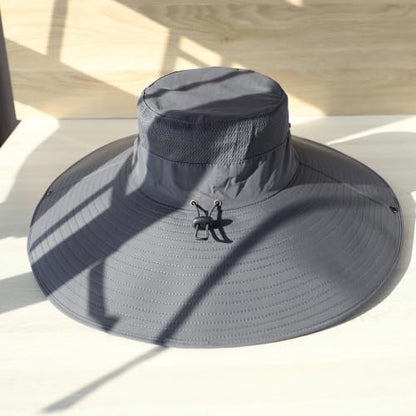 Wide Brim Sun Hat for Men Women UV Protection Bucket Fishing Hats - color: Dark Gray