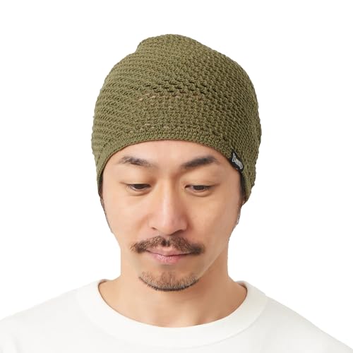 CHARM Lightweight Summer Beanie Hat for Men, Cotton Mesh Beanie for Women, Hand Made Knit Cap - color: Khaki