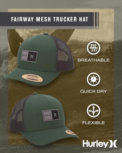 Hurley Mens Trucker Hat Fairway Mesh Quick-Dry Trucker Hat, Snapback - color: Twilight Marsh