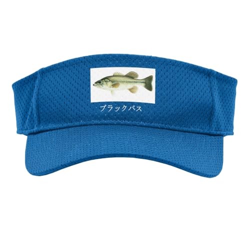Outdoor Fishing Black Bass in Japanese Largemouth Bass Sport Sun Visor - color: Royal Blue