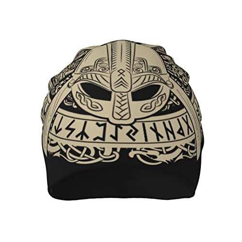 Men Vikings Beanie Caps,Norse Rune Skull Cap Knit Hat Slouchy Cap Autumn Summer Casual Beanies Hat - color: Norse Rune