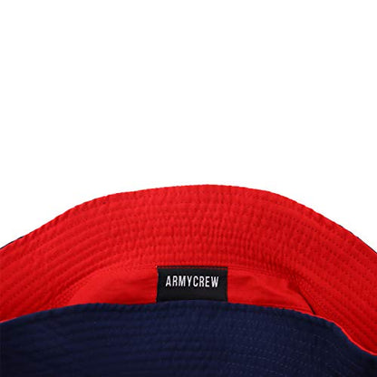 Armycrew Big Size Oversized Microfiber Reversible Bucket Hat - color: Navy Red, size: X-Large-XX-Large