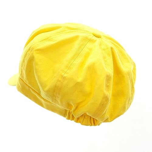 e4Hats.com Cotton Elastic Newsboy Cap - color: Yellow, size: Medium-Large