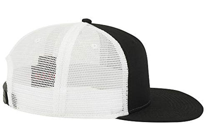 OTTO SNAP Hawaiian Pattern Square Flat Visor 6 Panel Pro Style Snapback Hat - color: Blk/Blk/Wht