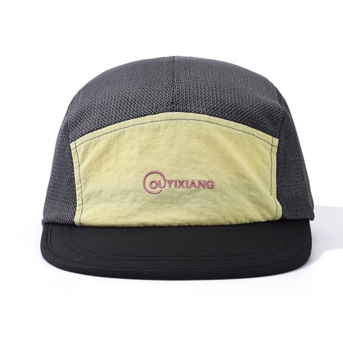 Summer Mesh Short Brim Hats for Men Breathable 5 Panel Baseball Cap Multi Color Running Hats Quick Dry Sports Cap - color: Mg-dym2577-dark Grey