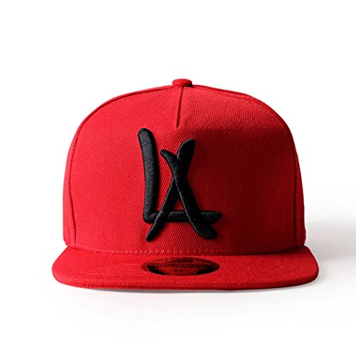 N10 Classic Punk Hip-Hop Baseball Cap,Flat-Brimmed Hat,100% Cotton Adjustable Snapback Hat for Men Or Women - color: Red