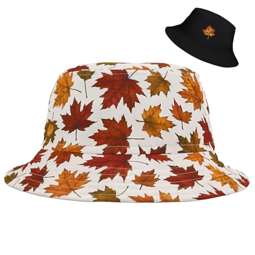 Bucket Hat for Men Women Funny Holiday Fishing Hat Cute Fisherman Cap - color: T-leaves