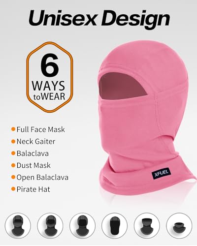 Ski Mask Balaclava for Men Women Windproof Thermal Winter Full Face Mask Cold Weather Skiing Snowboarding Neck Gaiter - color: Black+gray