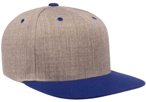 Yupoong Classics 6089 Wool-Blended Snapback Cap Bundle w/Cap Catcher - color: Heather/Royal