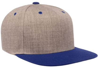 Yupoong Classics 6089 Wool-Blended Snapback Cap Bundle w/Cap Catcher - color: Heather/Royal