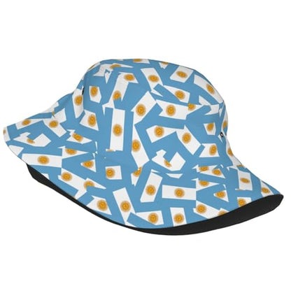 Bucket Hat for Men Women Packable Sun Hats Fisherman Outdoor Summer Travel Hiking Beach Caps - color: Argentine Flag