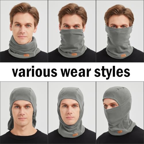 Winter Balaclava Ski Mask for Men Women - Windproof Thermal Face Mask for Snowboard Cycling Running for Cold Weather - color: Beige