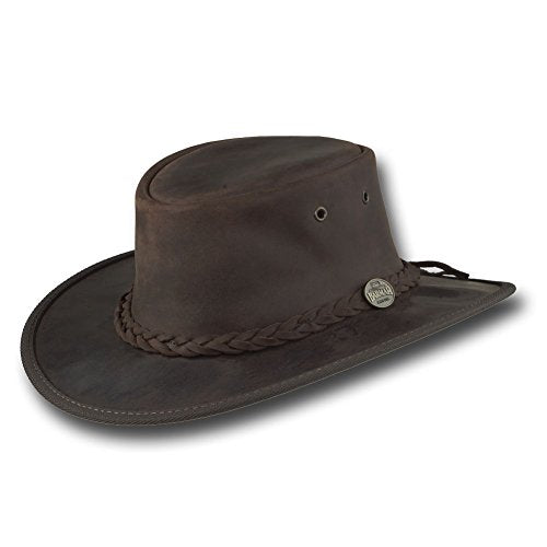 Barmah Hats Foldaway Bronco Leather Hat - Item 1060 - color: Brown, size: Small