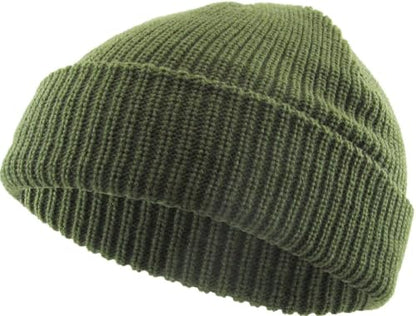 Fisherman Short Beanie Leon Roll up Trawler Classic Skullcap Hipster Beanie Warm Winter Hats Acrylic Ribbed Knit Cuff Daily - color: 3. Olive Fisherman Beanie