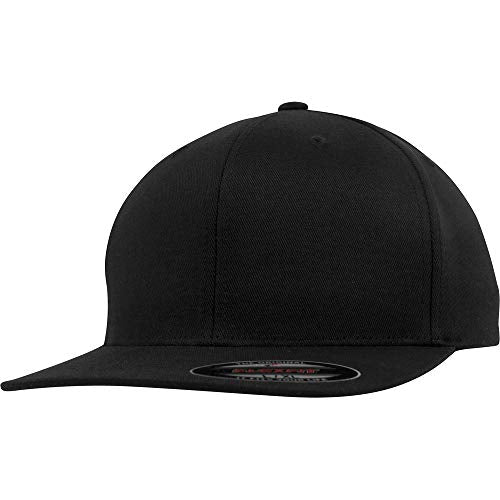 Flexfit Two-Tone Stretch Mesh Fitted Cap Hat - color: Black, size: Small, style: Flexfit Flat Visor