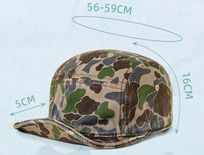 COOLSOME Camo Hat 5 Panels Hats Camper Hunting Cap - color: M (7-7 1/2)| Camo White|short Brim