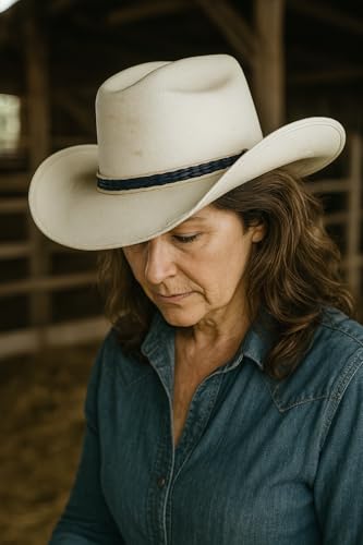 Gamboa Horsehair Hat Band for Cowboy Hats - color: Black with White