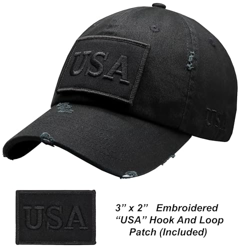 Antourage American Flag Unisex Baseball Hat for Men and Women | USA Flag Mesh Snapback Cap with 2 Patriotic Patches - color: (17) Black/White