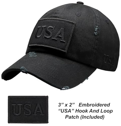 Antourage American Flag Unisex Baseball Hat for Men and Women | USA Flag Mesh Snapback Cap with 2 Patriotic Patches - color: (17) Black/White