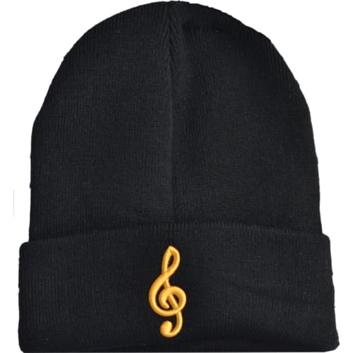 Music Beanies/Assorted Designs, Styles, & Colors - color: Cuffed, style: Treble Clef