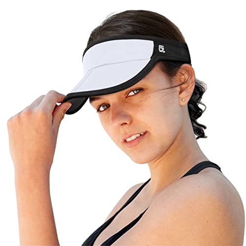 GADIEMKENSD Foldable Sun Visor Hat UPF 50+ Lightweight Adjustable - color: White Black