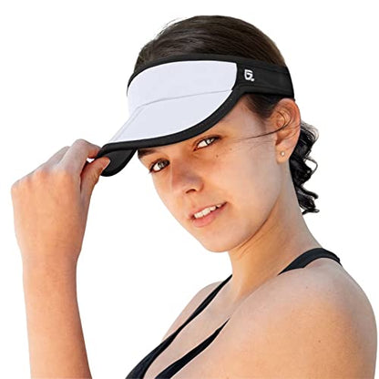 GADIEMKENSD Foldable Sun Visor Hat UPF 50+ Lightweight Adjustable - color: White Black