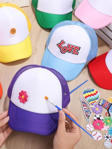 Aneco DIY Blank Trucker Hats Kit Adjustable Baseball Caps - color: Multicolor