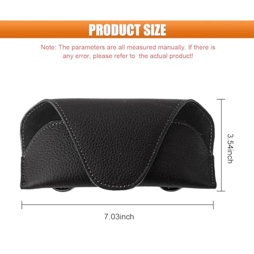 Sunglass Holder for Car Visor, Magnetic Leather Auto Sun Visor Eyeglasses Protective Storage Case with Mount Clip, Vehicle Interior Eyewear Organizer Accessory for Most Cars (Black)