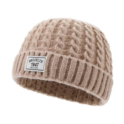 Soft Winter Knitted Hat Skull Cap Sailor Caps Cuff Beanie Cold Weather Brimless Knit Hats Warm Ski Hat Landlord Hats - color: Mg-zzm25101-khaki