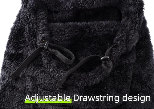 Connectyle Balaclava Hood Winter Hat for Men & Women Windproof One-Piece Fleece Hooded Scarf Ski Mask Cold Weather Hat - color: Black
