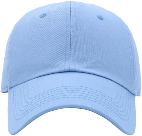 KBETHOS Classic Unisex Cotton Adjustable Low Crown Baseball Cap – Plain Dad Hat - color: Sky Blue (1 Pack)