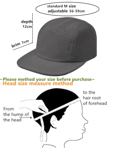 COOLSOME Five Panels Hat Basic Daily Wear Breathable Mesh Airy Quick Dry Cap - color: Laser Mesh|gray M 56-60cm