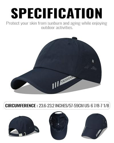 Croogo Quick Dry Running Hat Sun UPF 50+ Lightweight Baseball Cap for Men - color: Navy