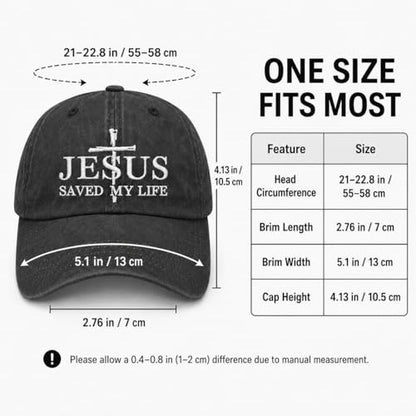 Man of God Husband Dad Embroidered Hat Camping Caps for Women - color: Jesus Saved My Life 35