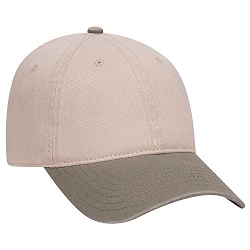 Ashen Fane 6 Panel Low Profile Garment Washed Superior Cotton Twill Dad Hat with Buckle - color: Ol. Grn Kha