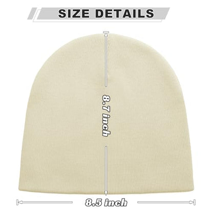 ROYBENS 100% Cotton No Cuff Beanie Hat Men Women, Fisherman Skull Cap - color: Beige